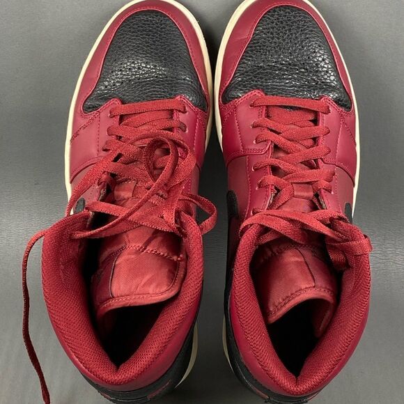 Nike Jordan 1 Retro Mid Team Red Black sneaker shoes mens size 10 - Picture 6 of 8